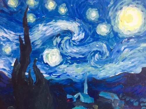 Join us for a Paint Nite event, Jan 4th, at 7PM - Starry Starry Night